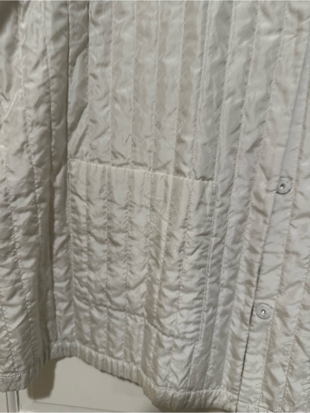 Eileen Fisher Quilted Collarless Silk Jacket in Ivory - Picture 3 of 6
